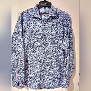 Robert Graham Blue and White Patterned Shirt